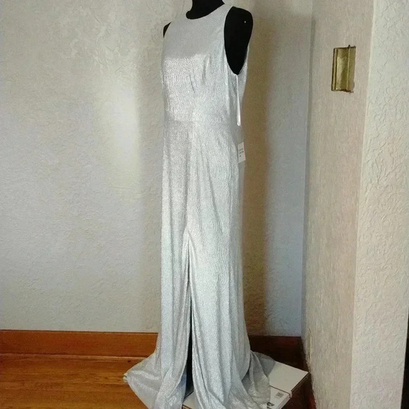 Dessy collection Soho Metallic Column Gown nwot size 12 Regular - Picture 9 of 17